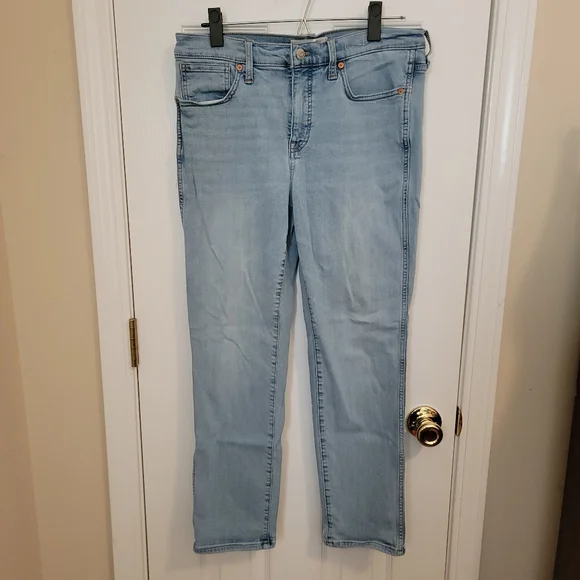 Madewell Light Wash Mid Rise Stove Pipe Jeans Size 29 - Picture 2 of 4
